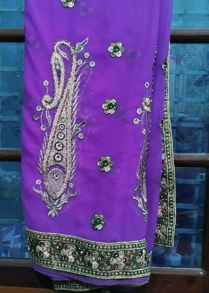Heavy Embroidered Saree