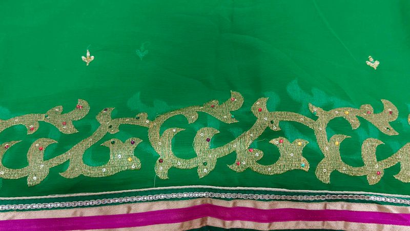 Green Saree With Blouse