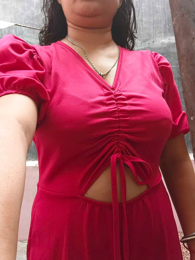 Hot pink stylish jumpsuit