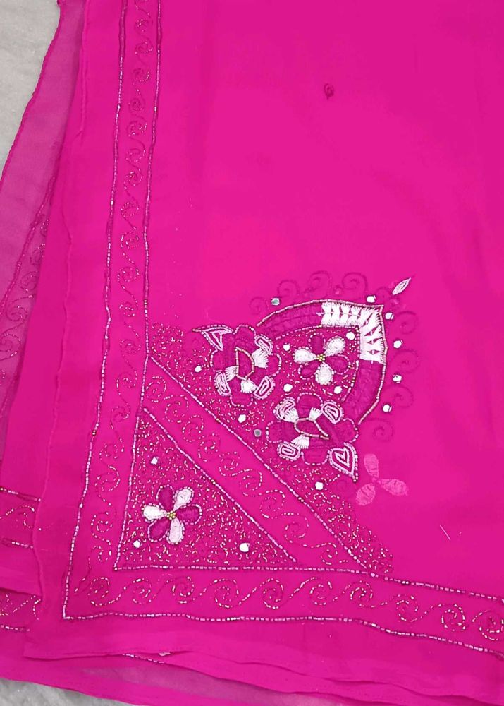 Elegant Pink Embroidered dupatta