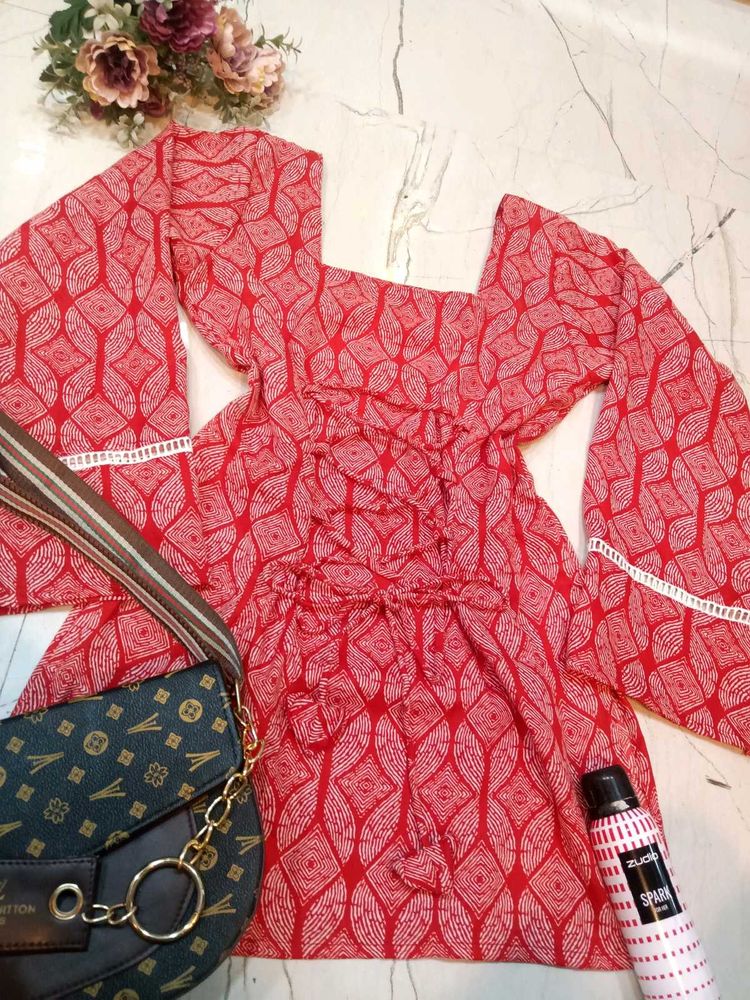 🆕 Corset Pinteresty Cherry Short Kurta ✨🎀