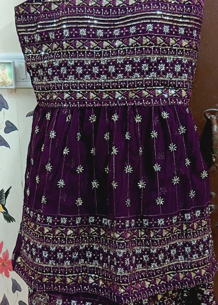 NEW Elegant Purple peplum lehenga S to.L size