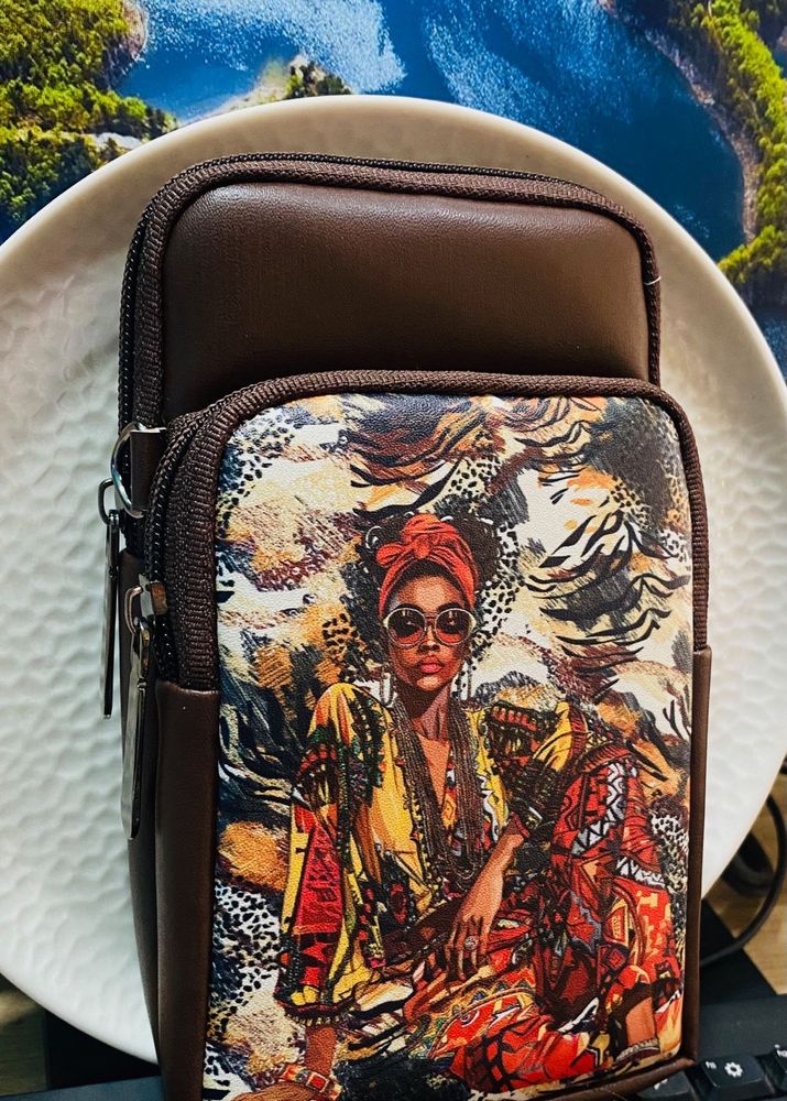 Brown Portrait Crossbody Bag