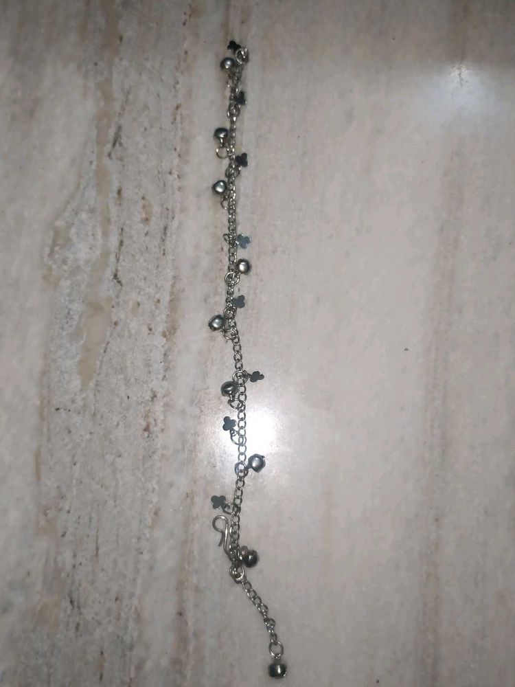 Silver Anklet with Charms