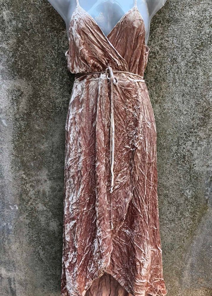 SEXY NUDE WRAP DRESS