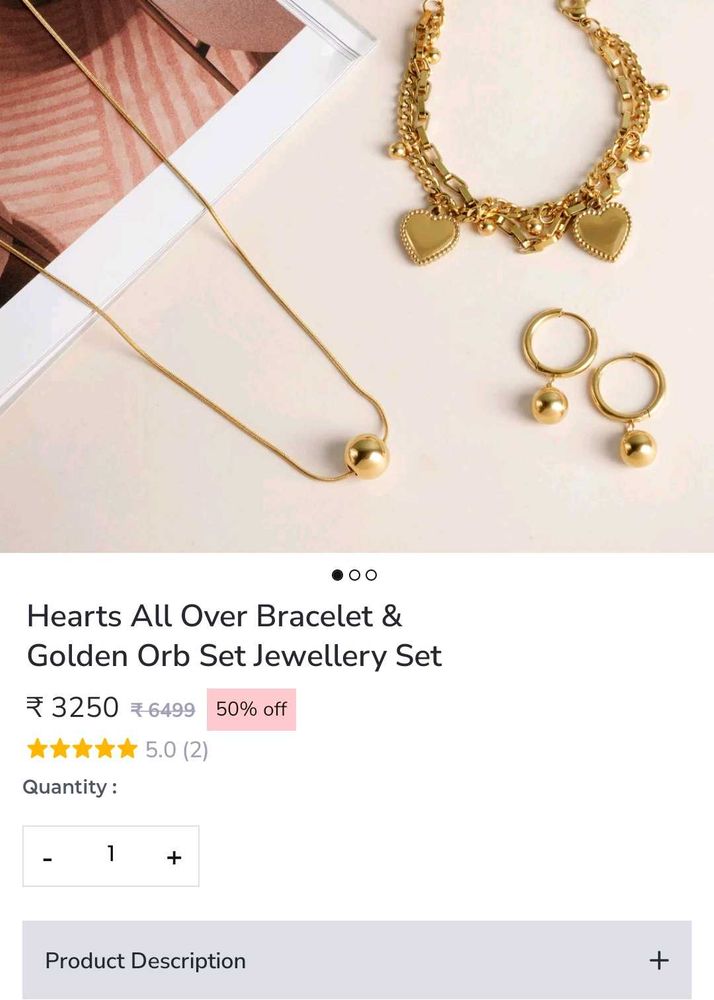 palmonas Golden Jewelry Set