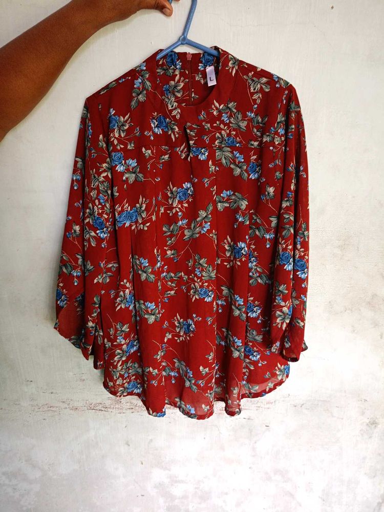 Floral Print Long Sleeve Top