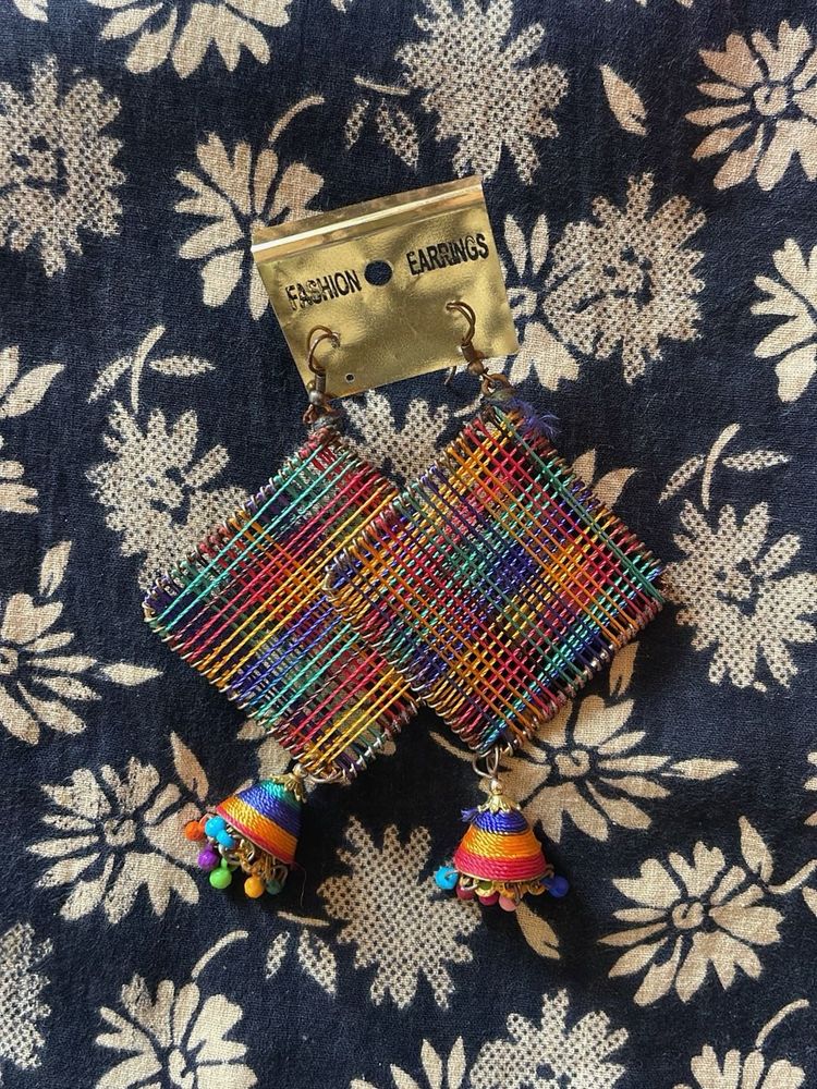 Rainbow Jhumka Earrings