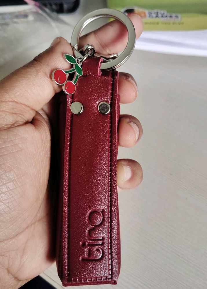 Tira Lipstick  holder with Cherry keychain
