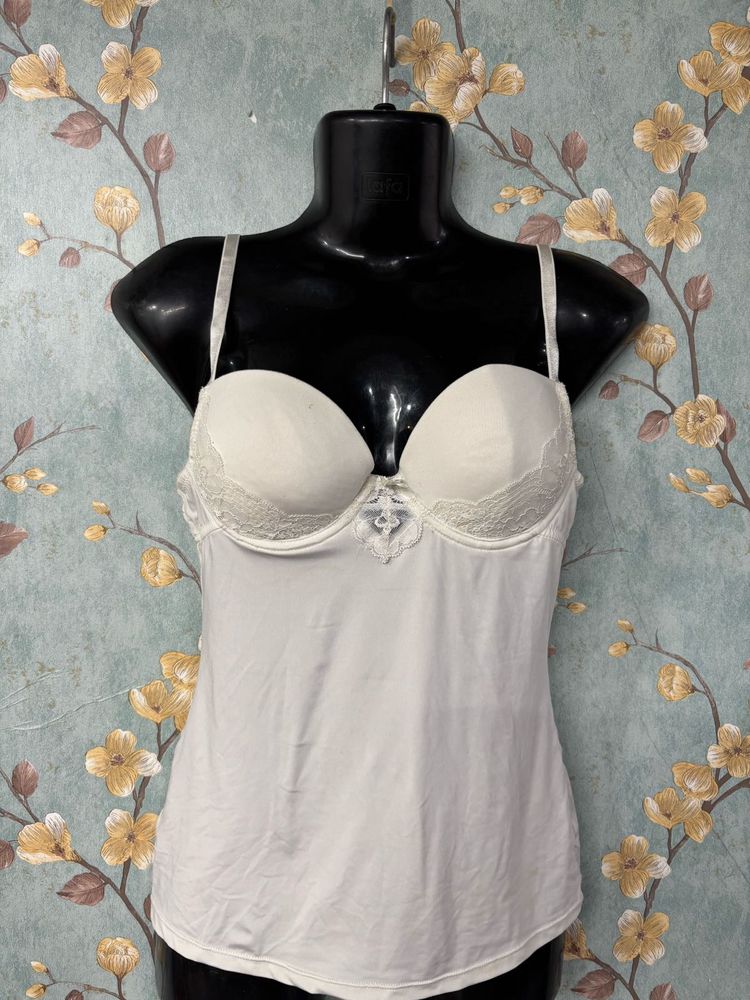 White Lace Padded Top