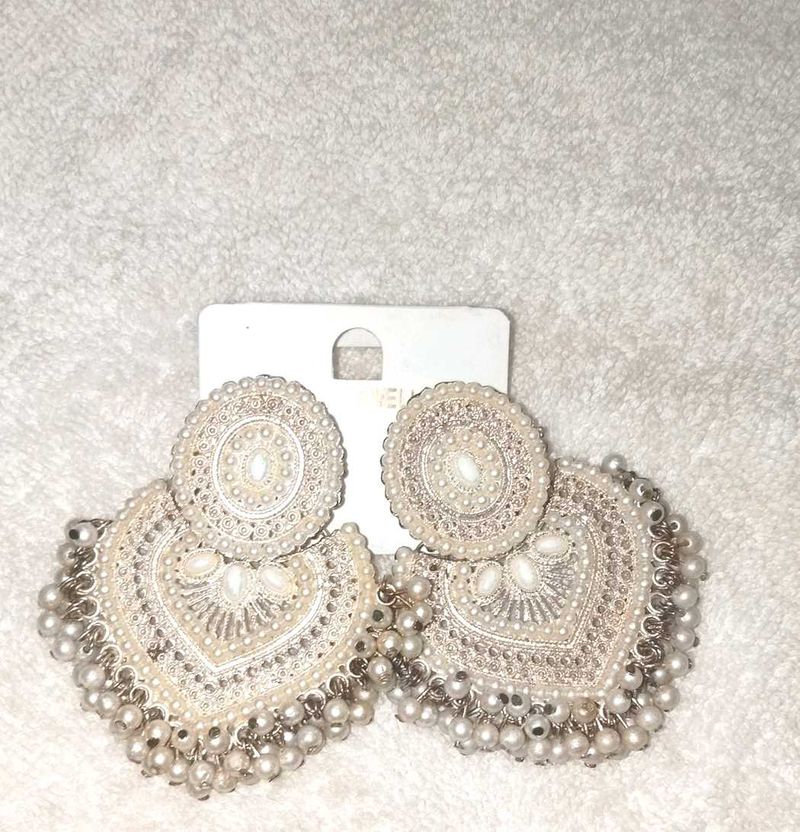 Pearl Beaded Statement Earrings