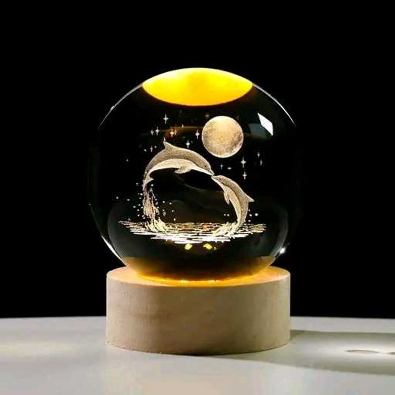 Crystal Dolphin Sphere Light