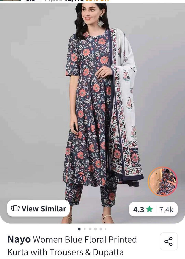 Nayo Pure Cotton Floral Kurta Set