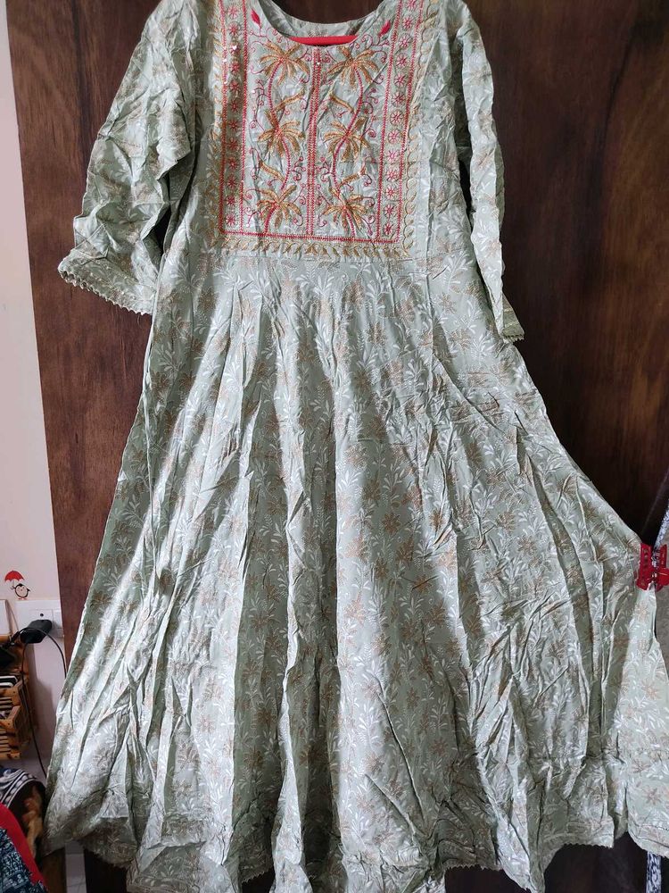 Green Frock Kurta