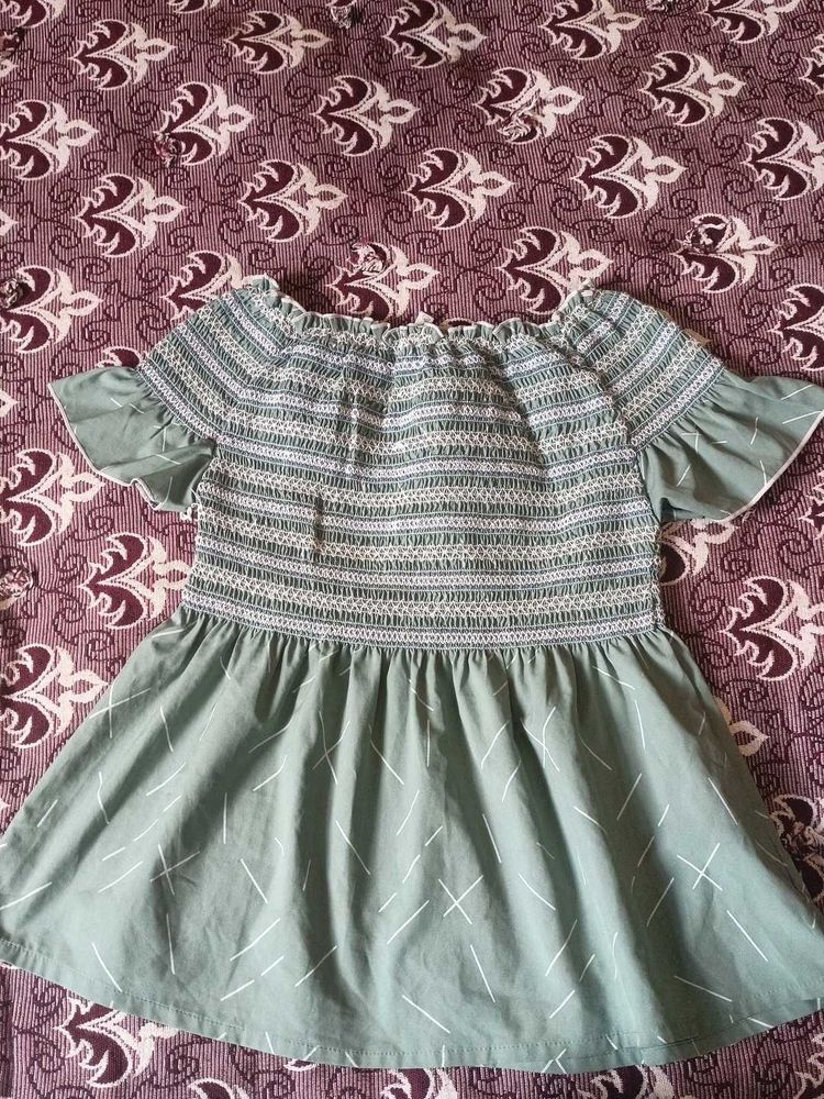 Sage Green Smocked Top