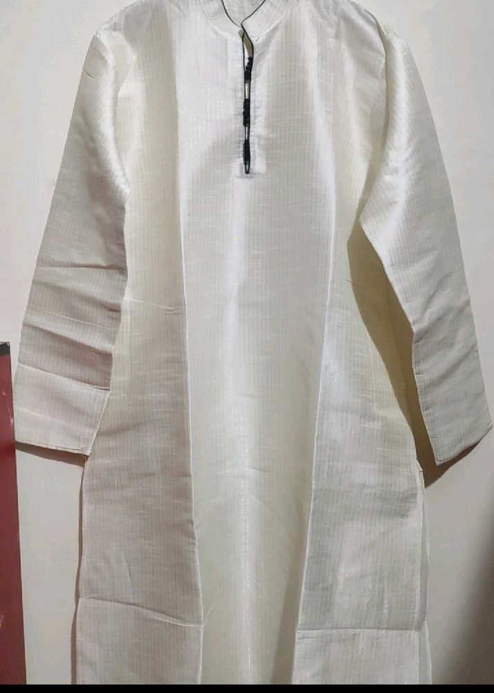 Cream Color Kurta Shining Print For 42 Chest