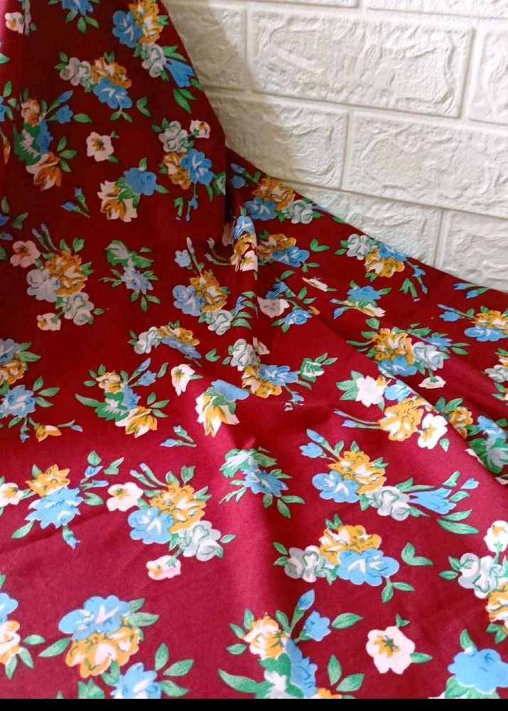 Red Floral Fabric