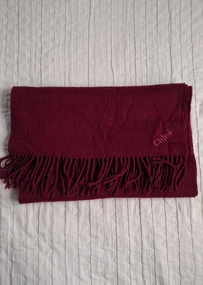 Chloe Burgundy Wool Scarf