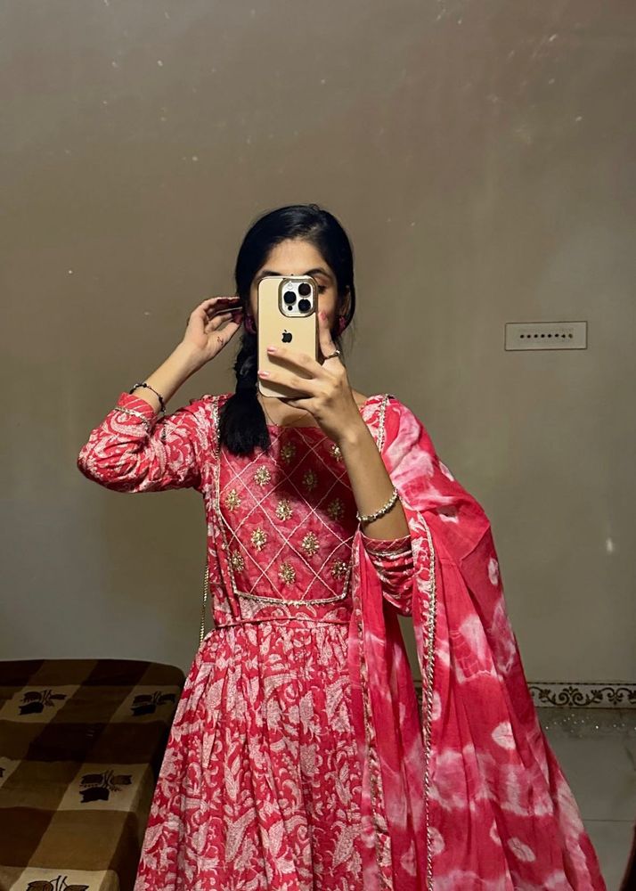 Elegant Pink Printed Sharara Set