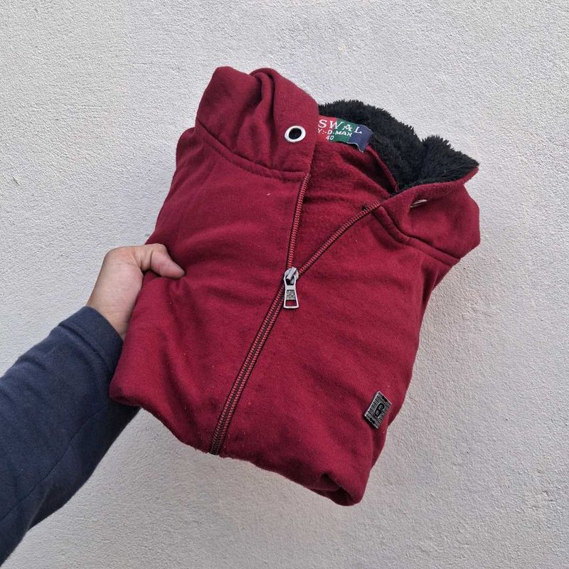 Maroon Zip-Up Hoodie