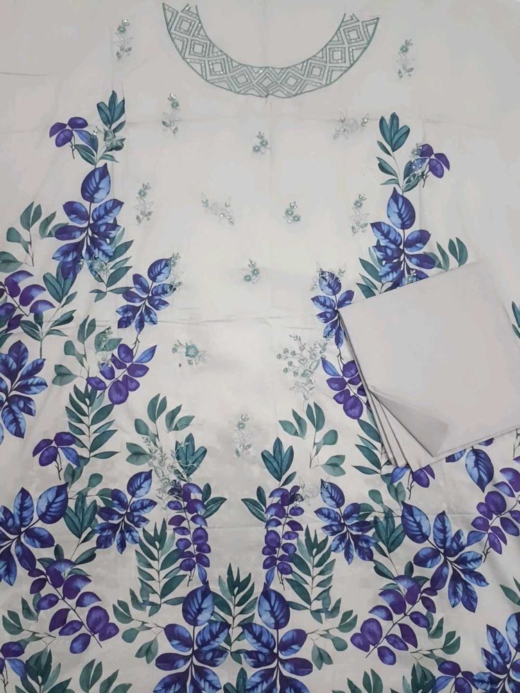 Floral Embroidered Unstitched Suit