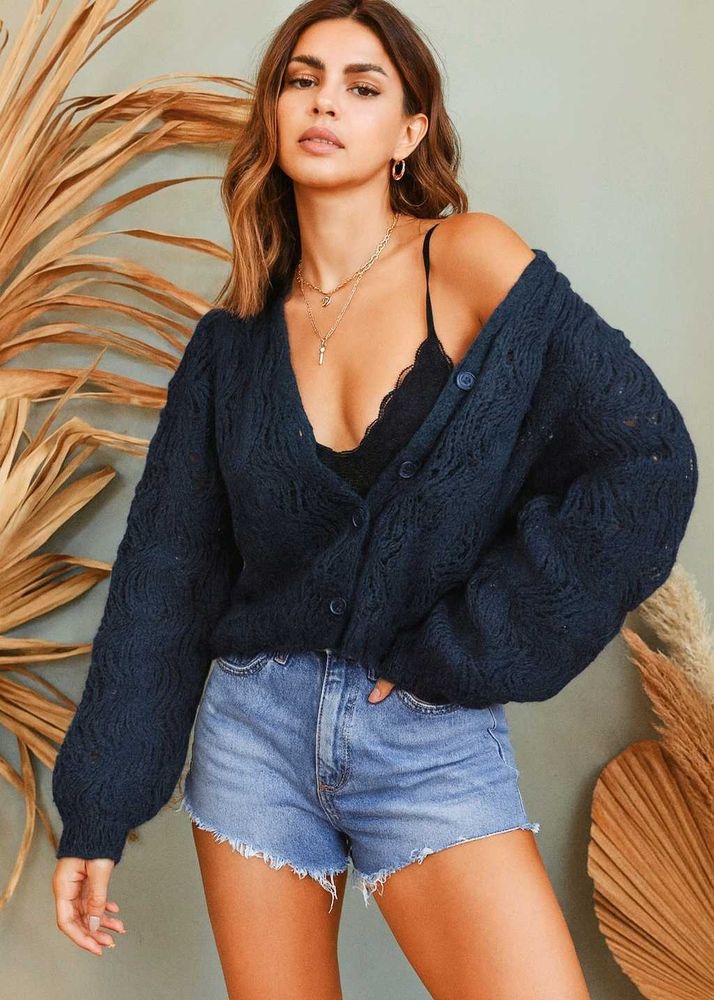 🎀Buy1 Get1 Free Cropped Crochet Knit Cardigan ()