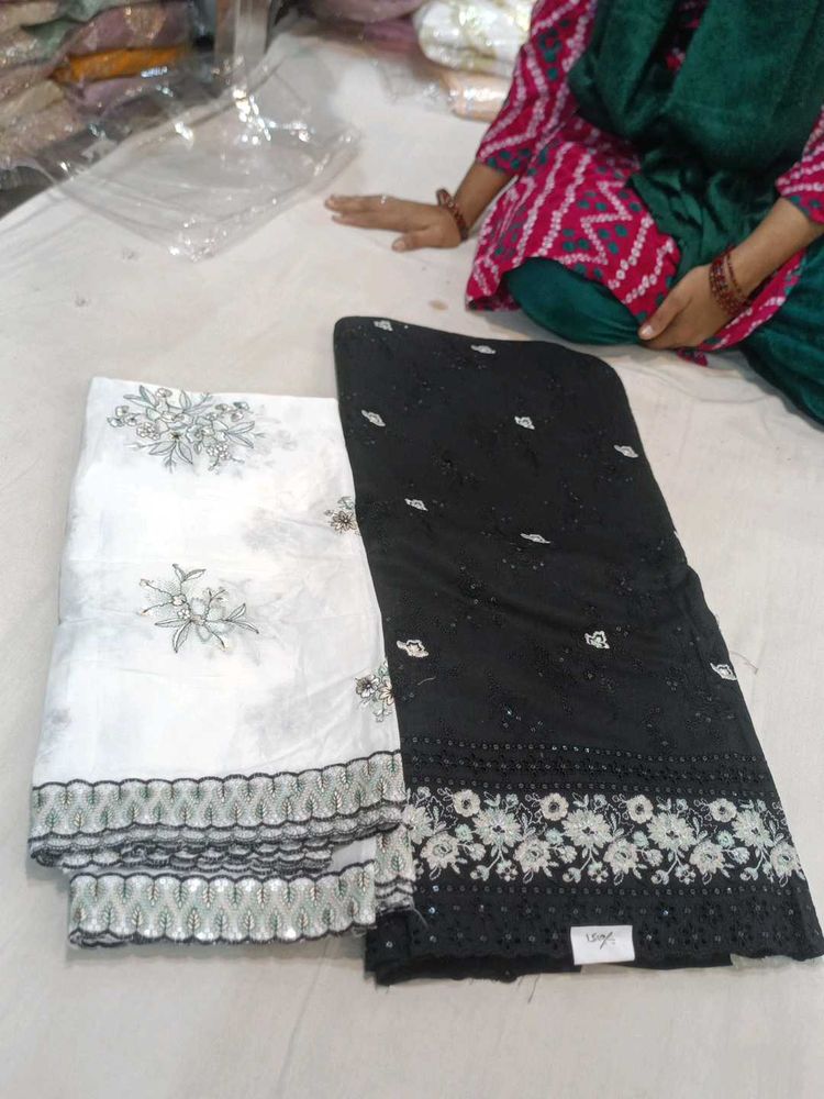 Unstitched Chikankari,Chifly- Pure Cotton