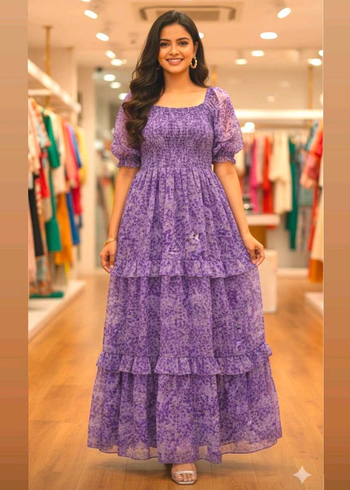 Purple Tiered Maxi Dress