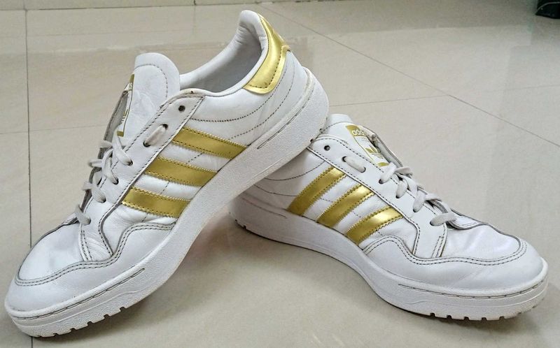 Adidas White Golden Sneakers