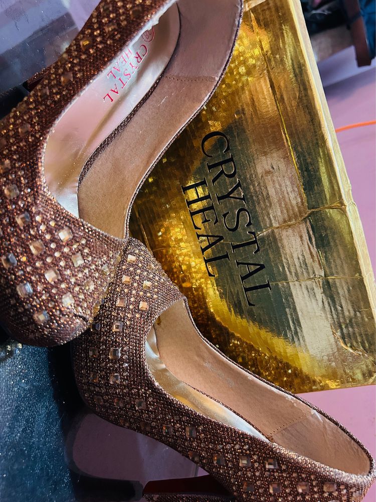 Crystal Golden Star Heels New With Box