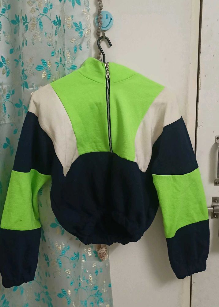 Color Block Zip-Up Jacket