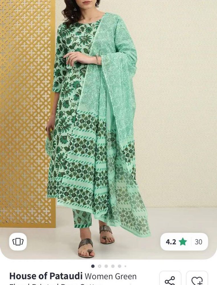 Cotton Sea Green Printed Dupatta