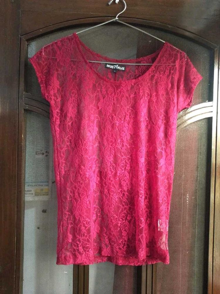 Pink Lace Top