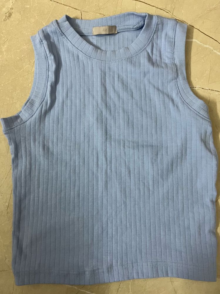 Blue Ribbed H&amp;M Tank Top