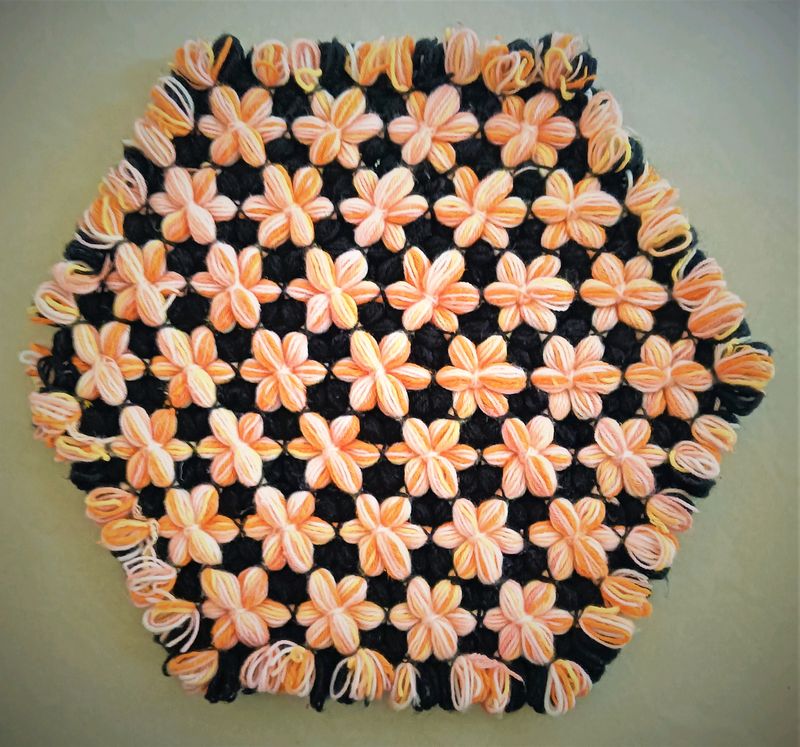 Woollen Crochet Tablet Mat Double Colour, Reversib
