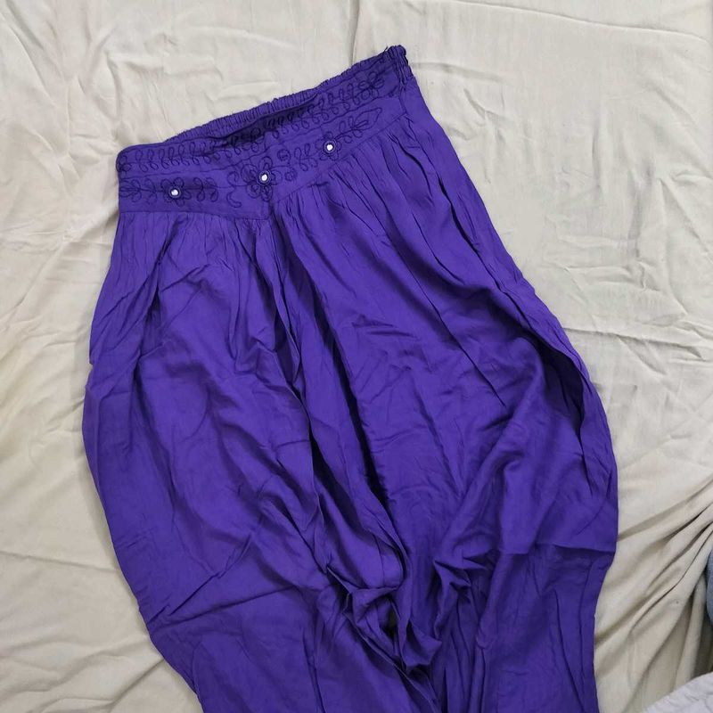 Purple Ethnic Palazzos