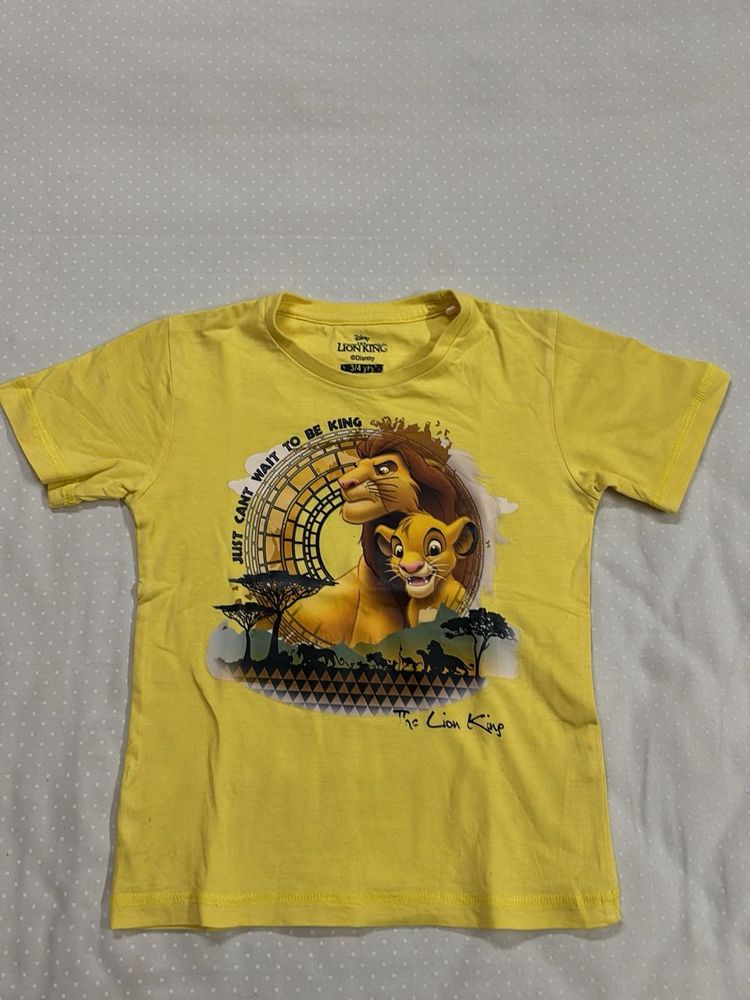 Kids Lion King Graphic T-shirt Yellow
