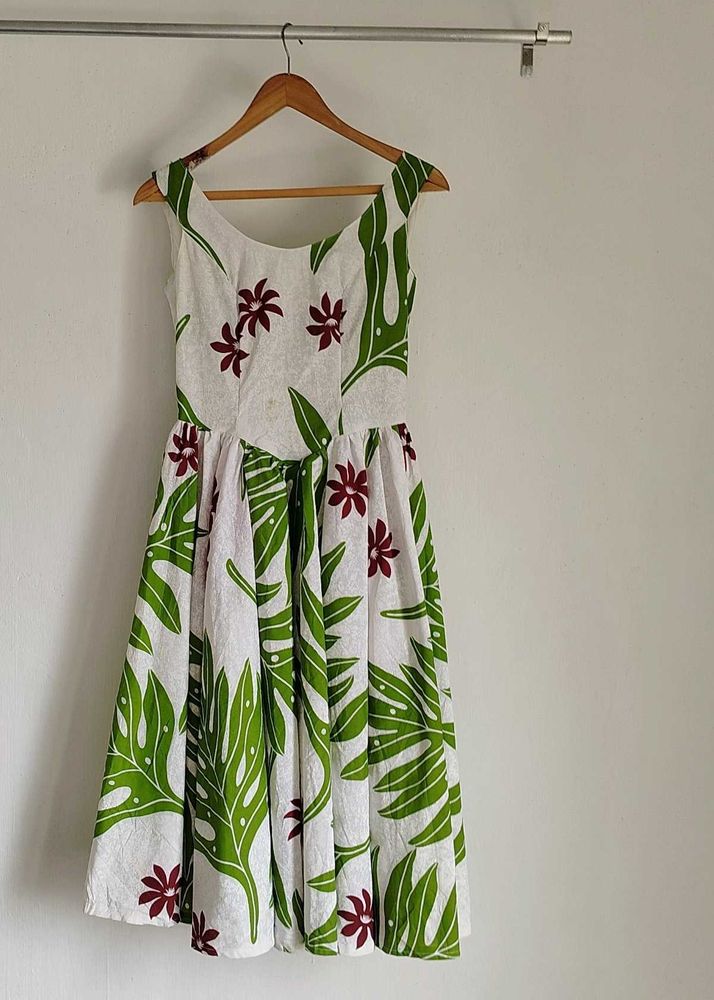 Vintage A-line Floral Print Dress