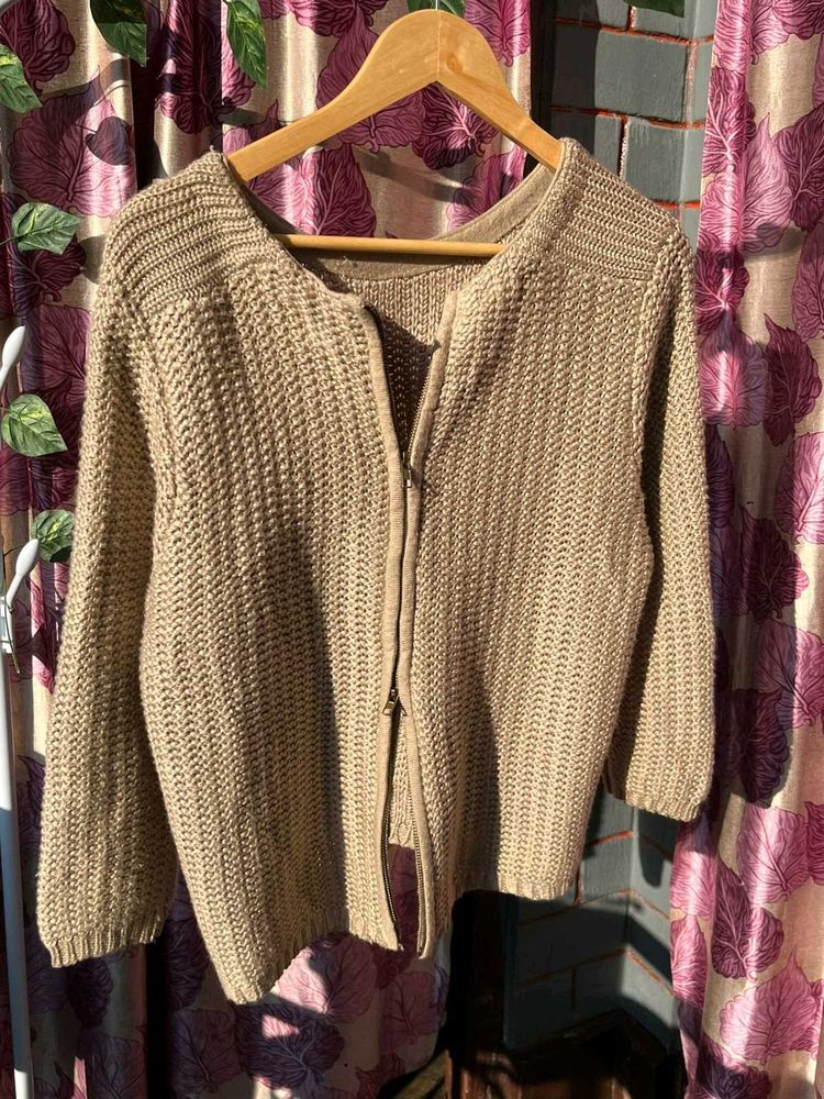 Comfortable Double Zip Knit Sweater