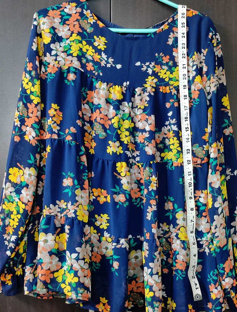 *Flat 50 Off* XXL Dark Blue Floral Top