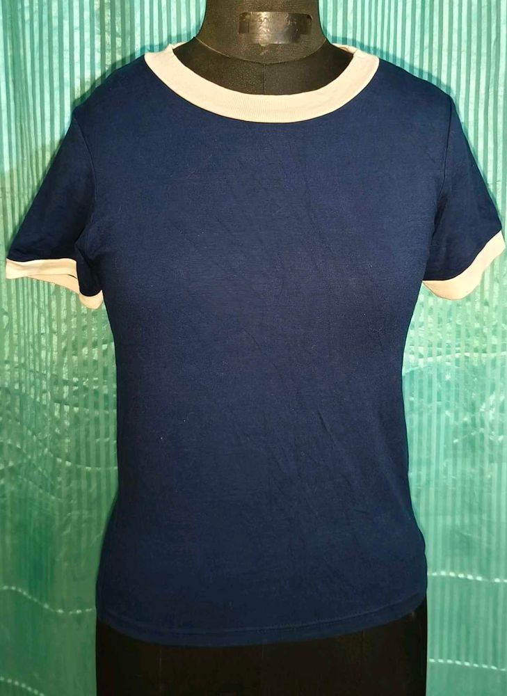Navy Ringer Tee