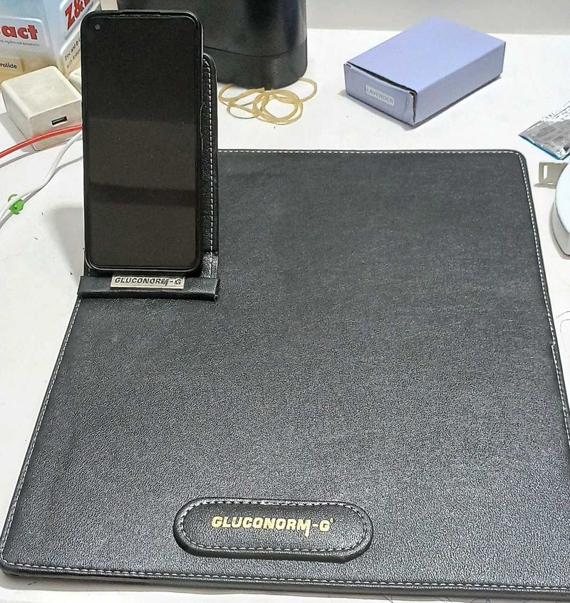 Leather Mouse Pad With Phone Holder