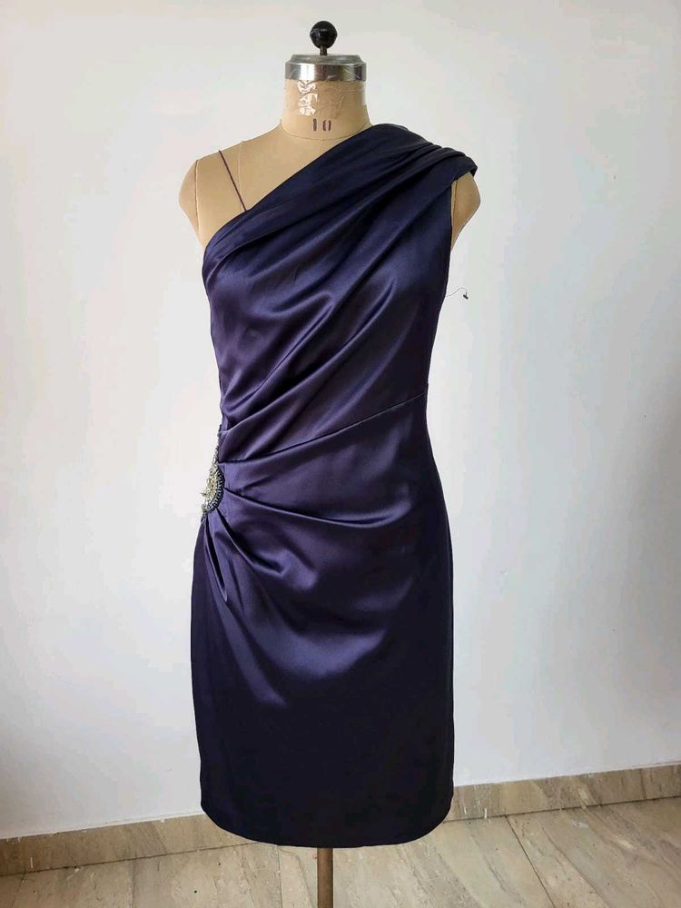 One-Shoulder Satin Dress