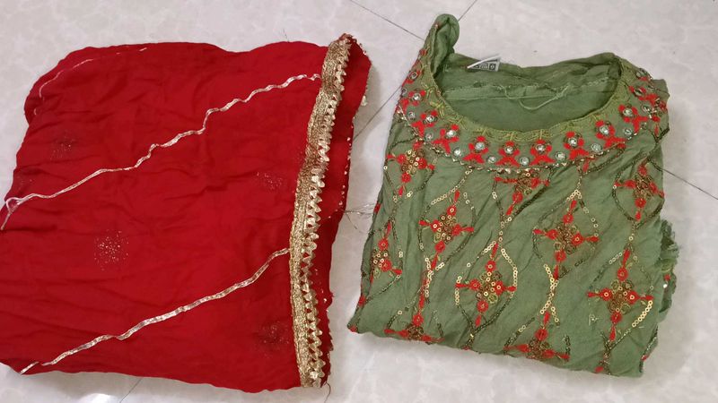 red gharara suit new