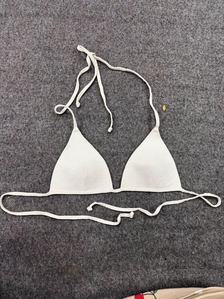 White Triangle Bikini Tie Up