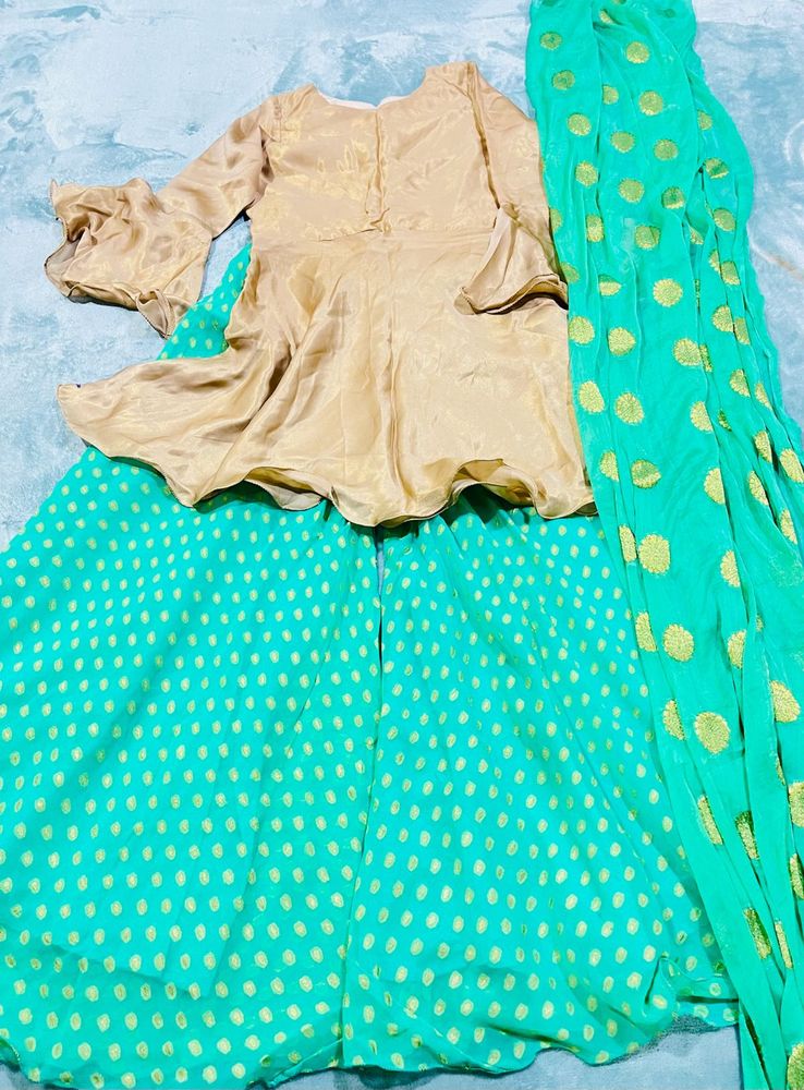Frock With Plazo And Dupatta