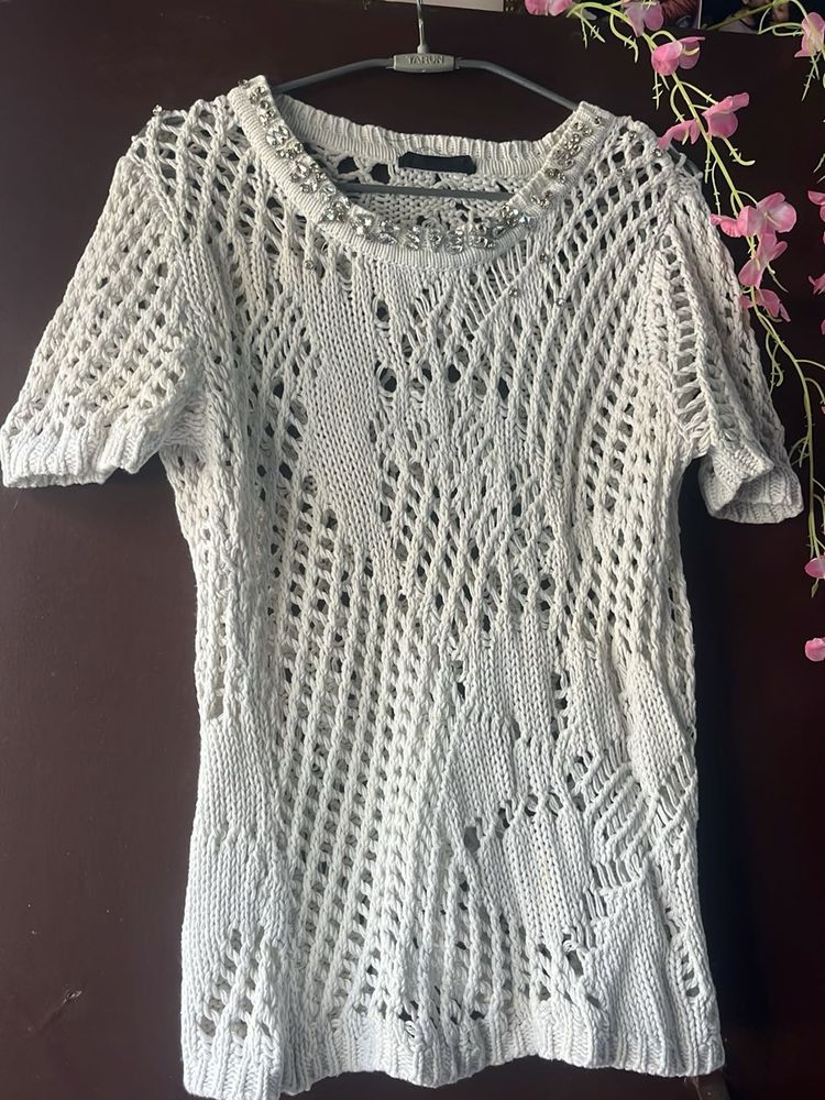 Crochet Embellished Top