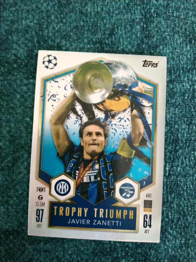 Javier Zanetti Trophy Triumph Card
