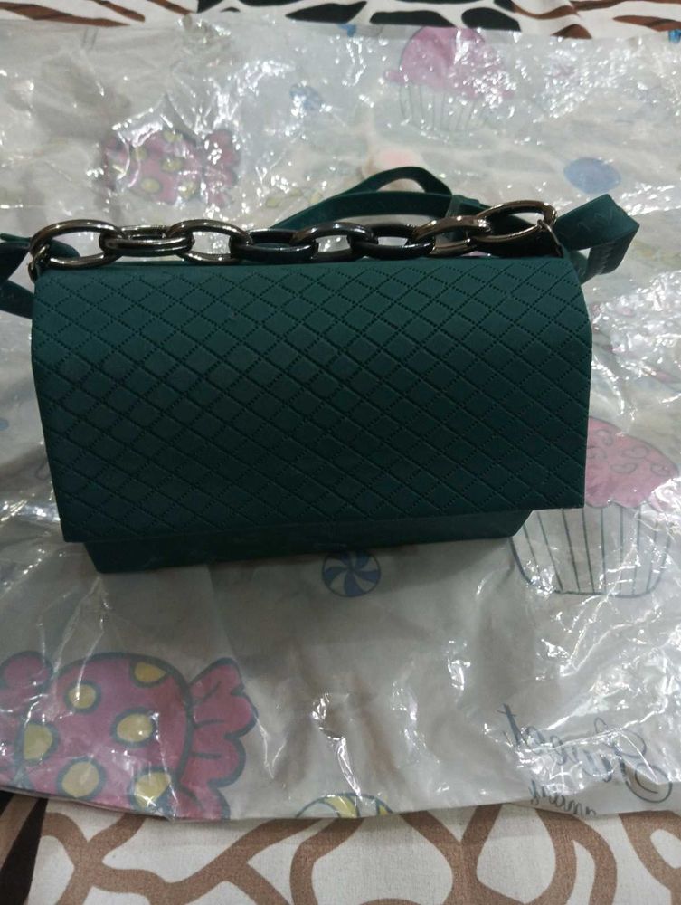 Green Quilted Chain Bag
