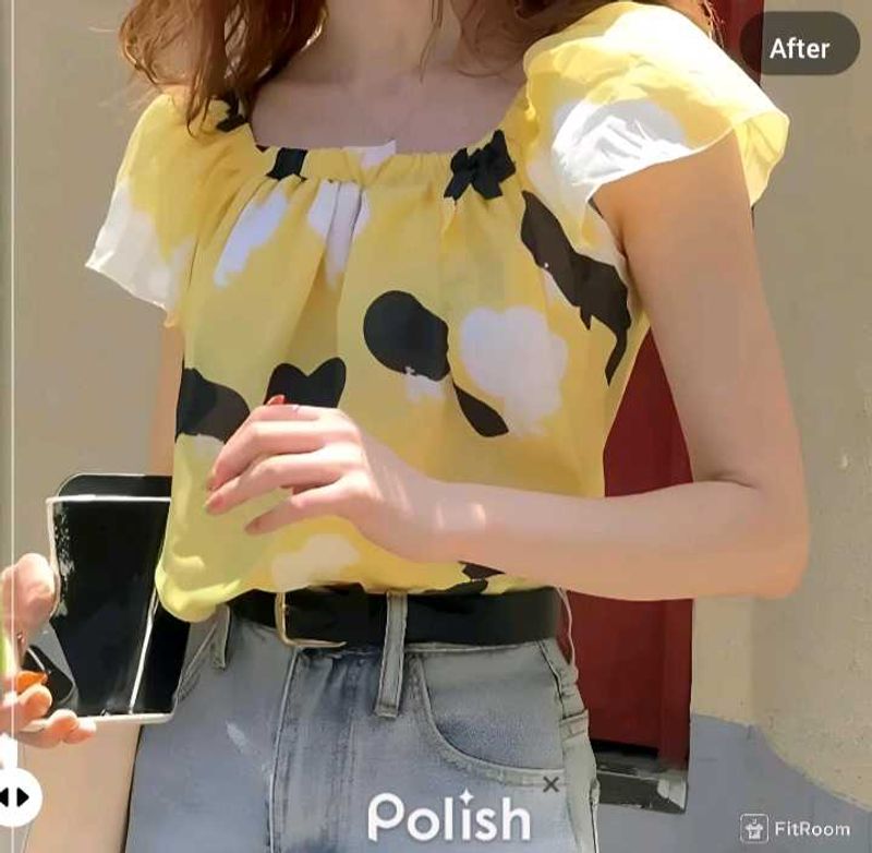 New With Tag Korean Frill Cute Flair Top